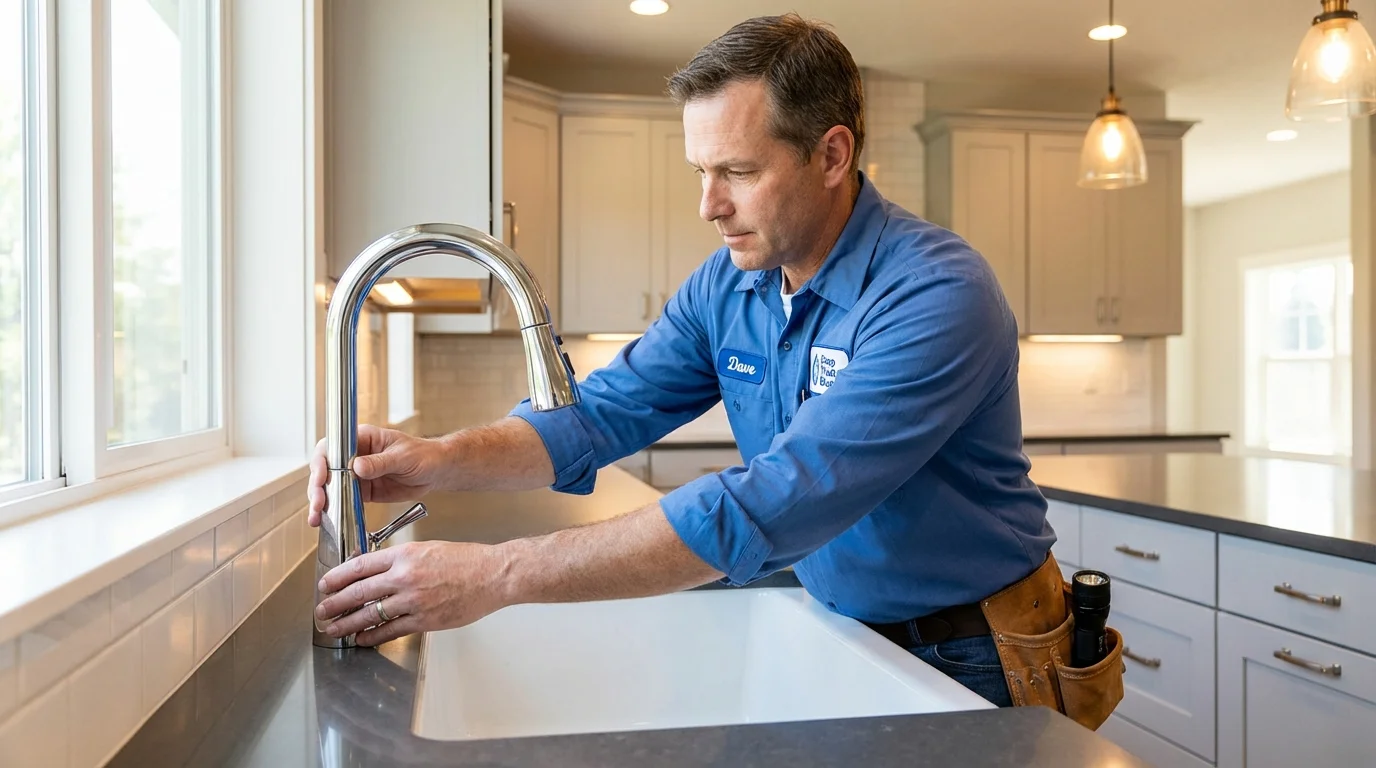 Kitchen faucet installation by Johns Plumbing LLC in Anza